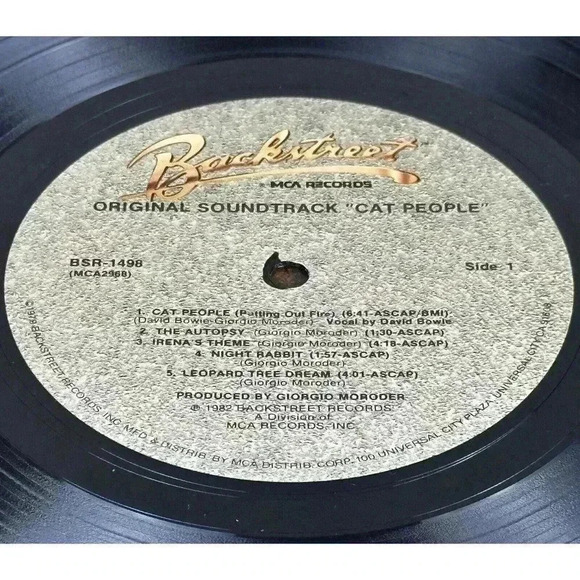 CAT PEOPLE Giorgio Moroder / David Bowie Backstreet BSR 1498 soundtrack EX - Picture 6 of 8